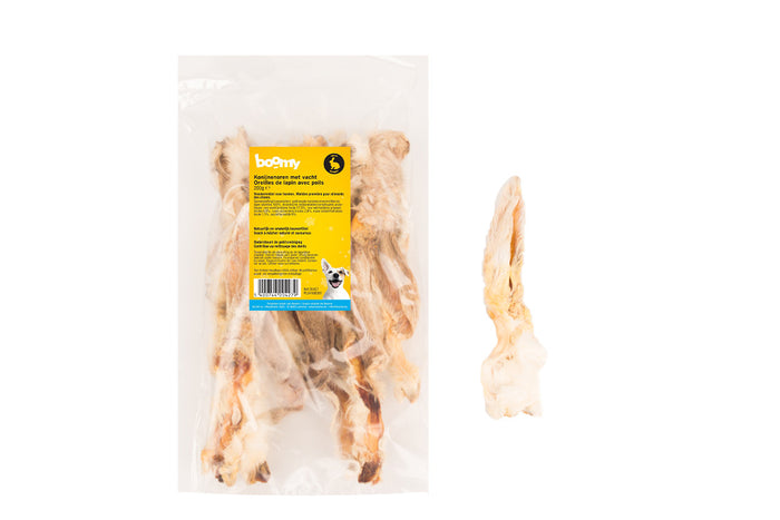 Konijnenoren met vacht 200g