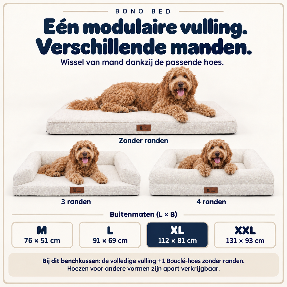 Pet Perfect BonoBed - Bouclé - Zonder Rand