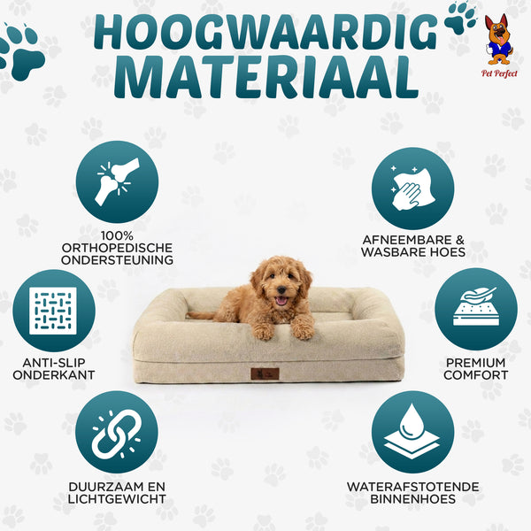 Pet Perfect Orthopedische Hondenmand - Model 2 - Bouclé Cover