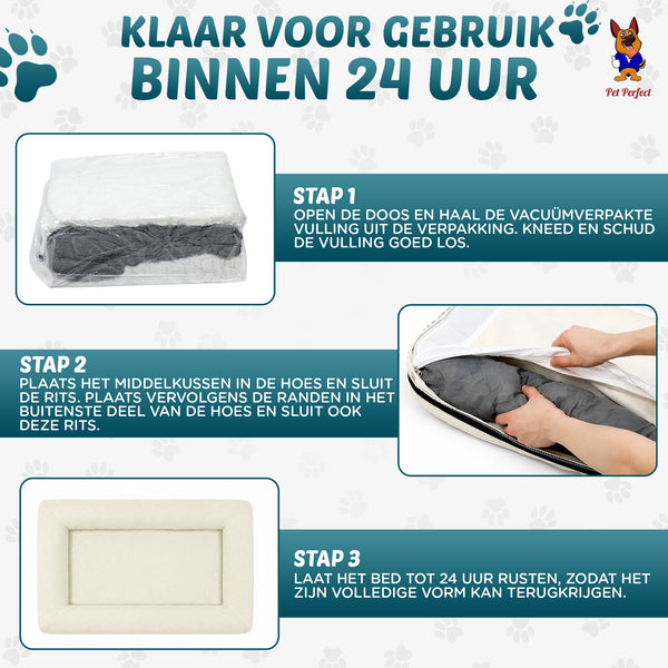 Pet Perfect Orthopedische Hondenmand - Model 2 - Bouclé Cover