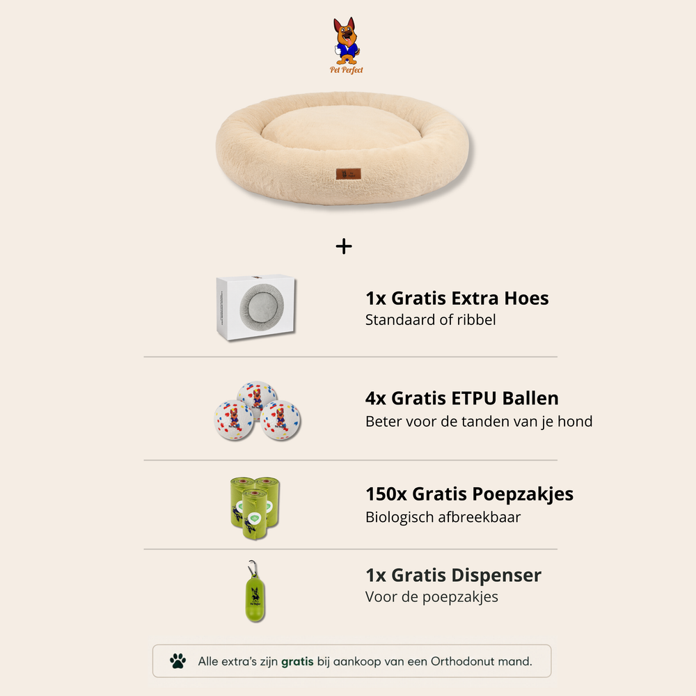 Pet Perfect Orthopedische Donutmand + Gratis Hoes