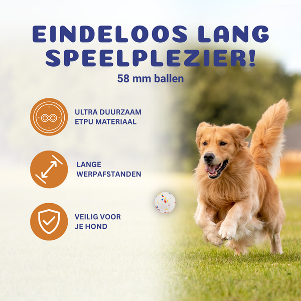 Pet Perfect ETPU Ballen - 58 mm - 4 Stuks