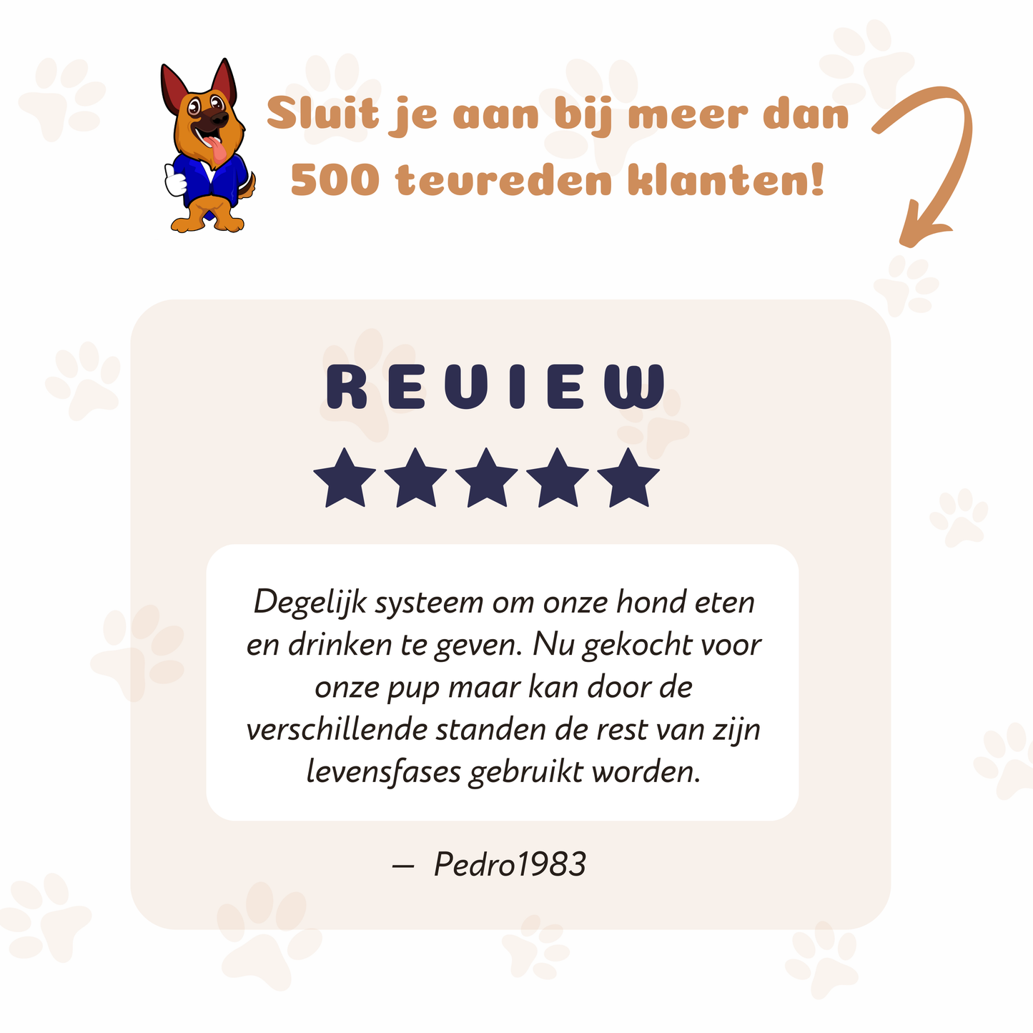 Pet Perfect instelbare voerbak hond op standaard