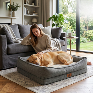 Pet Perfect Hondenmand - Orthopedisch - Afritsbaar - Grijs - Model 1