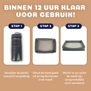 Pet Perfect Hondenmand - Orthopedisch - Afritsbaar - Grijs