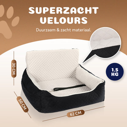 luxe autostoel hond met orthopedisch kussen
