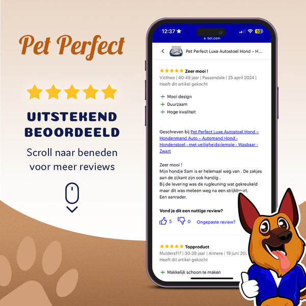 review luxe autostoel hond