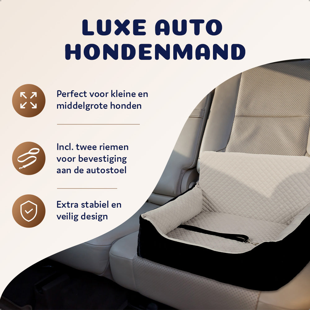 luxe automand hond met bevestigingsriemen