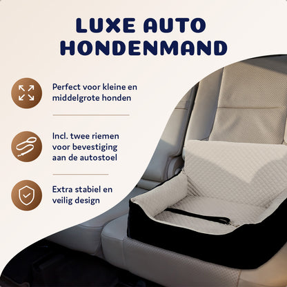 luxe automand hond met bevestigingsriemen