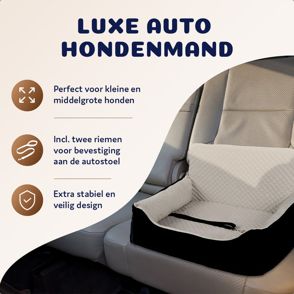 luxe automand hond met bevestigingsriemen