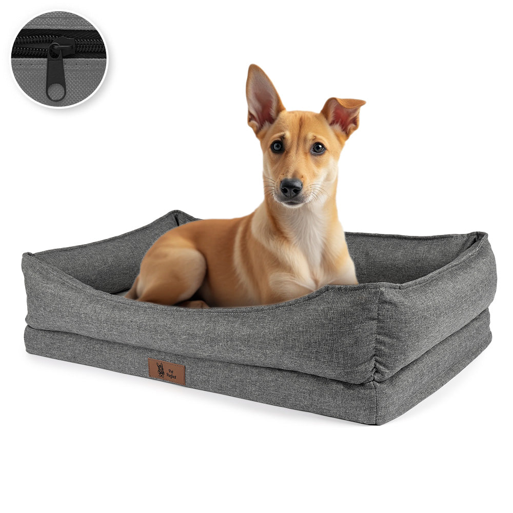 Pet Perfect Hondenmand Orthopedisch - Afritsbaar grijs