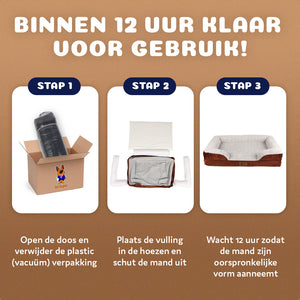 Pet Perfect Hondenmand - Orthopedisch - Afritsbaar - Bruin