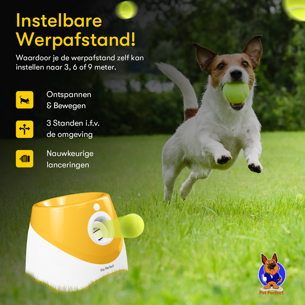 Automatische ballenwerper voor honden verschillende afstanden