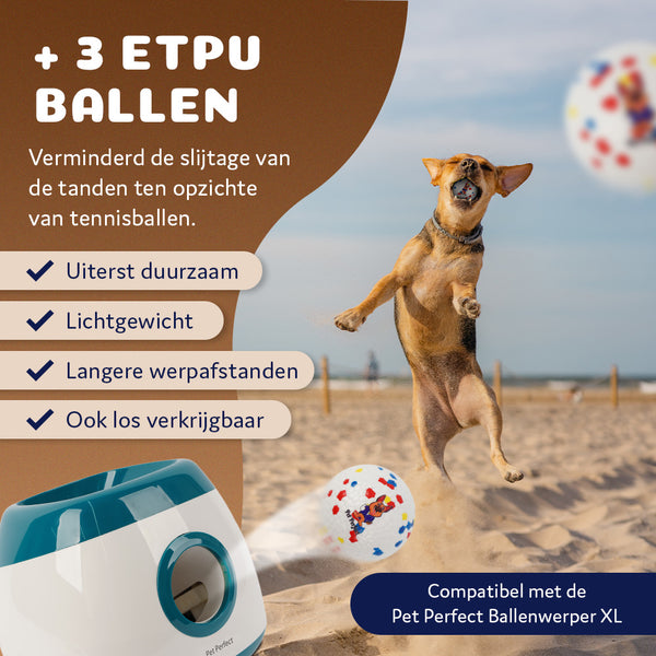 Pet Perfect ballenwerper hond veilige tennisballen