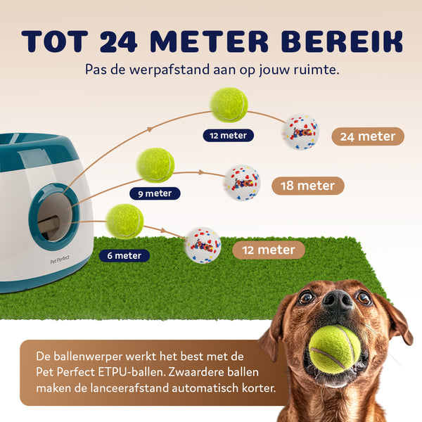 automatische ballenwerper verschillende afstanden