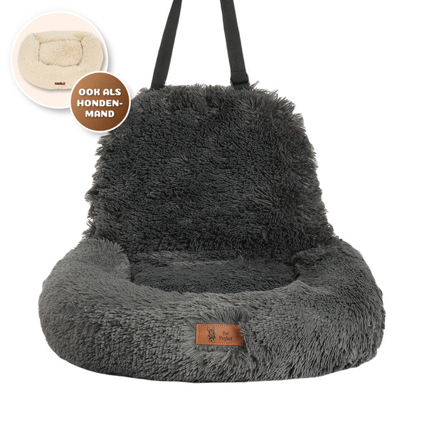 Pet Perfect Fluffy Autostoel Hond (2-in-1) - Hondenmand Auto - Orthopedisch