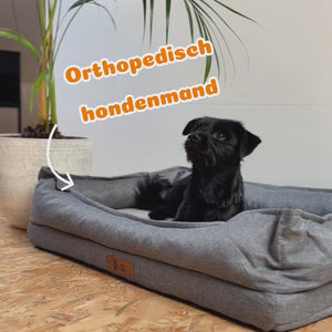 Pet Perfect Hondenmand - Orthopedisch - Afritsbaar - Grijs