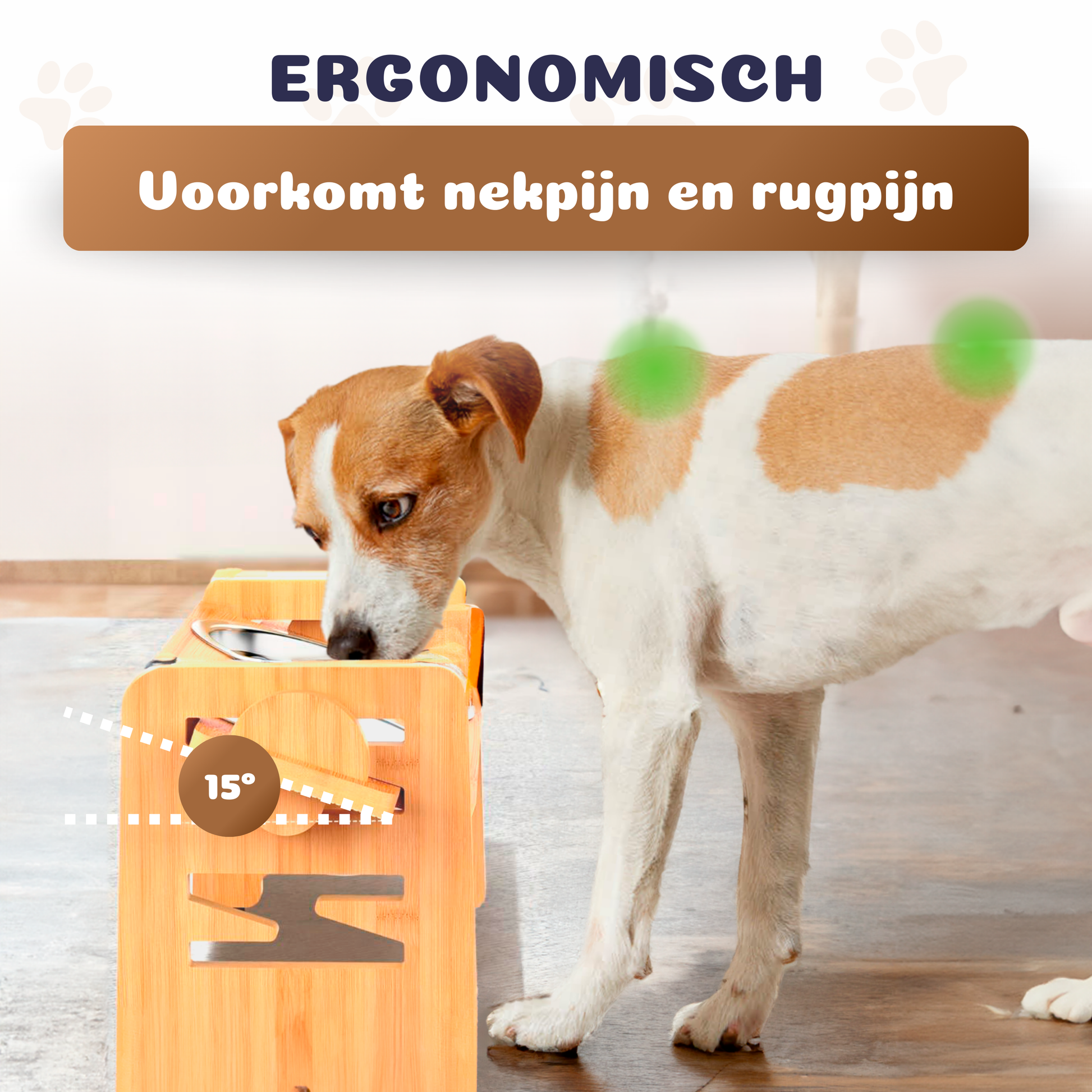ergonomische verhoogde voerbak tegen nekpijn en rugpijn van je hond