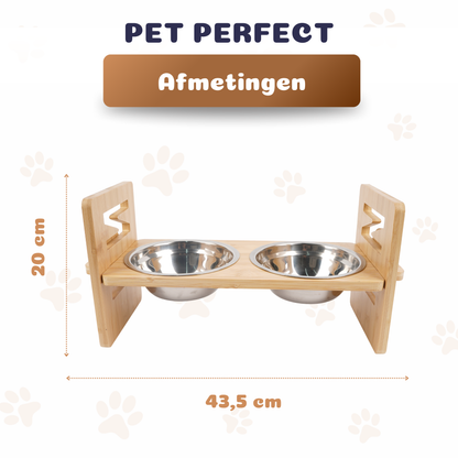 verhoogde voerbak hond Pet Perfect afmetingen